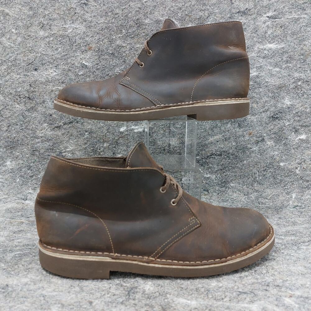 Clarks Bushacre 2 Boots Men's Size 10.5 Brown Leather Chukka Desert Casual